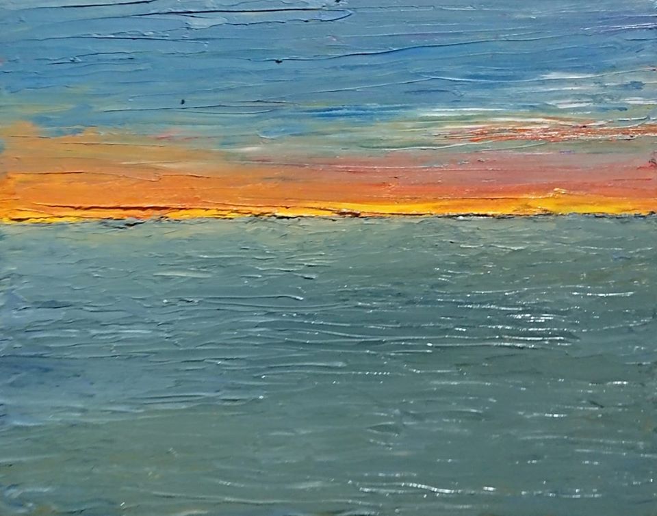 sunset oil on canvas 60x50cm